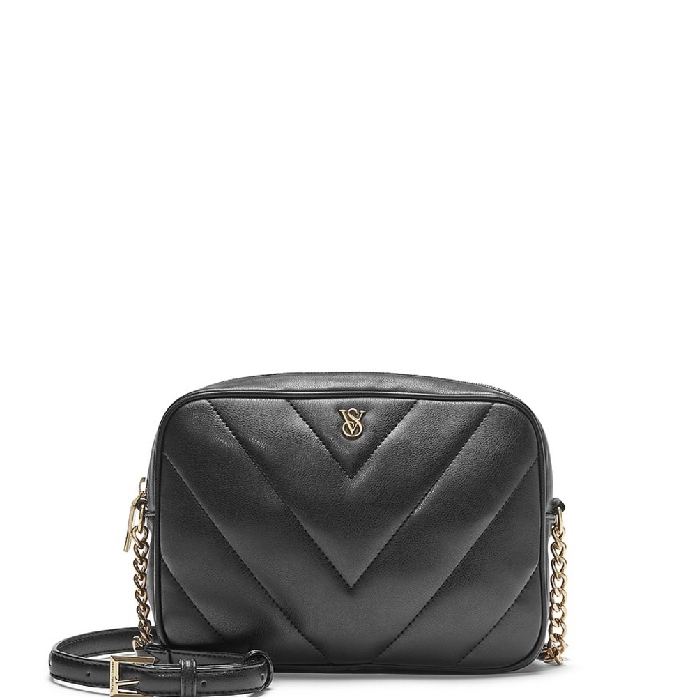 NWT!Victoria's Secret Black Chevron Crossbody Bag - Picture 8 of 9
